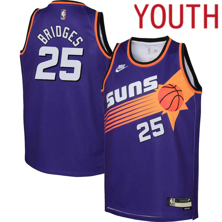Youth Phoenix Suns #25 Mikal Bridges Nike Purple Classic Edition 2022-23 Swingman NBA Jersey->portland trail blazers->NBA Jersey